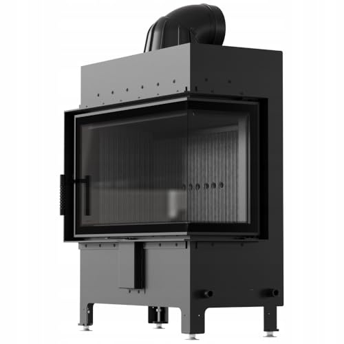 KRATKI Kamineinsatz aus Stahl Lucy 14kW Eck rechts Ø200 BImSchV 2 EEK A | Kamineinsatz aus Stahl, schwarz, 80% Wirkungsgrad, raumluftunabhängig, Ecodesign, Glasfront, Aschekasten