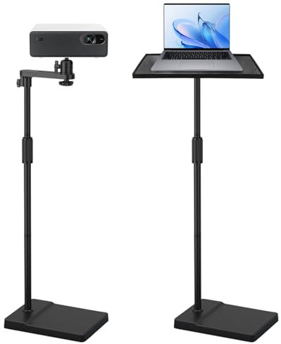 JAOGAUS Projector Stand Floor Tripod, Adjustable Height 122–154cm, 360° Rotatable, Heavy-Duty Metal Base, Supports 5kg, Multifunctional for Projector/Laptop/Sheet Music