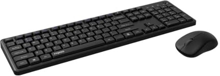 Rapoo 8150M Tastatur Maus Set Kabellos - Bluetooth & 2.4G USB Wireless, Multi Device bis 4 Geräte, leiser Anschlag und leiser klick, 2400 DPI Maus Beidhändig, QWERTZ Layout Deutsch, schwarz