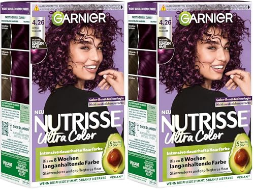 Garnier Nutrisse Farbsensation Intensive Dauerhafte Haarfarbe 4.26 Ultra Violett mit spezieller Reflex-Boost-Technologie (Packung mit 2)