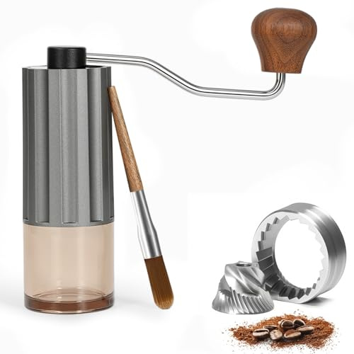 CHDEXU Portable Manual Coffee Grinder, Mini Coffee Grinder Capacity 25g with CNC Stainless Steel Burr, Internal Adjustable Setting, Fit for Espresso, Pour Over, Travel, Camping and Home
