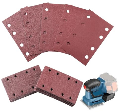 Exzenterschleifer – Scheiben mit mehreren Gitter | 120 Blatt Schleifpapier | Halterung für Haken und | Staubabsaugungspads | Schleifmaschine | Schleifset für Schreiner Restor