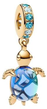 Feitery Tortue d’Or Charms Fleurs D'animaux Compatible Pandora les Bracelets et Colliers Citrouilles À L’automne