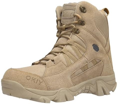 Générique Botte Militaire Homme Militaire Montantes Chaussures Randonnée en Plein Air Chaussure Confort Basket Running Botte Securité avec Coque Boots Moto Bottes Combat Rangers Jaune 41/EU