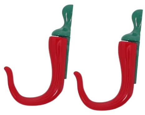 VALICLUD Chili Wandhaken 2 Stück aus Zinklegierung, Rot, Wandmontiert | Magnetic Wall Hooks, Vielseitig für Haus und Küche, Resistiert Verformung, Einfache Montage