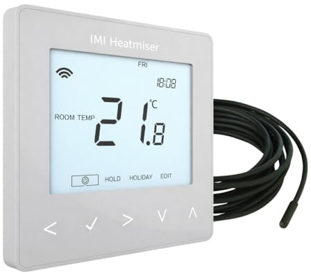 LavaTap – Heatmiser NeoStat-e V3 Smart Thermostat Silver WiFi Programmable Thermostat for Electric Underfloor Heating Digital Room Thermostat Smart Home Temperature Controller
