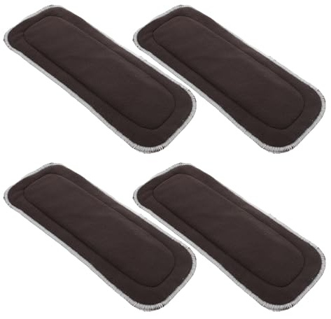 TOKIDNY 4 piezas Insertos de Pañales Reutilizables de Fibra de Bambú Absorbentes Secado Rápido para Bebés Compacto para Viajes y Cambios Cómodos