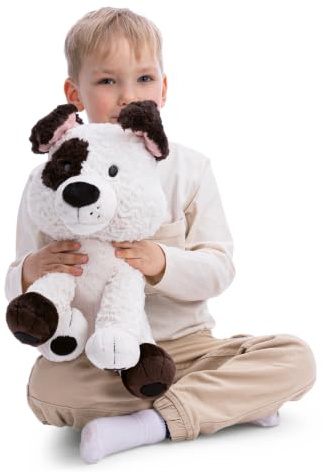 NICI Kuscheltier Hund 35cm - weiß - 62155 | Stofftier aus weichem Plüsch, niedliches Plüschtier zum Kuscheln und Spielen, für Kinder & Erwachsene, tolle Geschenkidee