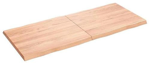 Eleganz Tavolo in legno di quercia massiccio, 140 x 60 cm, con laccatura, bordo naturale dell'albero per cucina, soggiorno e ufficio, durevole ed elegante