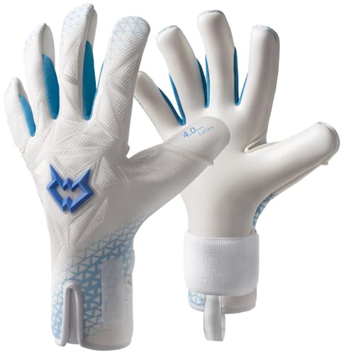WVVOU Torwarthandschuhe Herren Und Kinder, Atmungsaktiv Fußballhandschuhe, Größe 6–10, 8–15+ Jahre, 4+3 mm Sticky Latex, Starker Grip