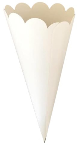 Vayliro Spitztüten Papier Mit Klebeband Hochzeit Konfetti Kegel Kraftpapier Kegel Hochzeitskonfetti Konfettizapfen für Konfetti Blütenblätter Hochzeit Party Geburtstag Candy Schokolade,50 Stück,Weiß