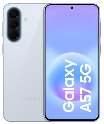 Samsung Galaxy A57 5G, 256GB, Móvil Fino con IA, 8GB, Gran Angular 50MP, Autonomía 2 Días, Batería 5000mAh, IP68, Garantía del Fabricante 3 Años + 1 Año Extra, Color Azul Claro (Versión Española)
