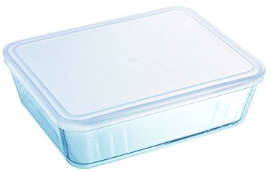 Pyrex 242P000 Cook & Freeze Rechteckiges Gefäß mit Plastikdeckel, Glas, 1,5 Liter
