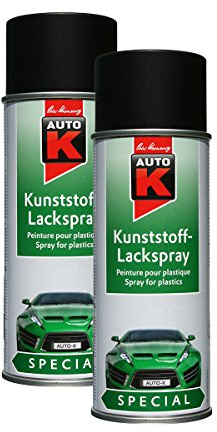 Kwasny Kunststoff Schwarz Lackspray 400Ml Spraydose Plastiklack Sprühlack 233 097 2X