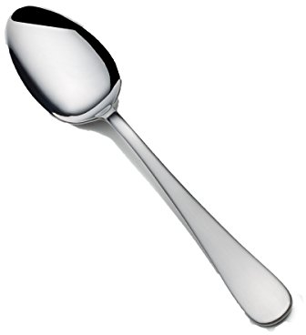 Gourmet Basics by Mikasa 5199210 Satin Symmetry Stainless Steel Dinner Spoon, Set of 10, Silver