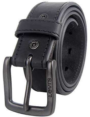 Levi's Men's Casual Leather Belt, Matte Black, X-Large (42-44)