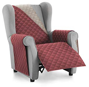 Textilhome Sofa Überzug MALU, Sofabezug 1-Sitzer (110 cm), Couch Überzug Gepolstert & Wende, Sofaschoner SofaÜberwurf Schutzdecke, Universell, Haustierfreundlich, Farbe Rot