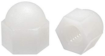 sourcing map 10 Stk M6 Hutmuttern Hex Eichel Kuppelmuttern Nylon Weiß | Muttern für Schrauben Bolzen