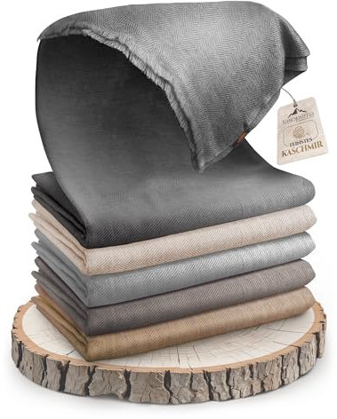 yanopurna Kaschmirdecke – Handgewebte Sofaüberwurf Decke aus 100% Kaschmirwolle – 135 x 270 cm Weiche und gemütliche Graue Kuscheldecke für Couch und Stuhl – Hergestellt in Nepal