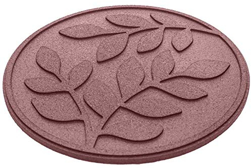 REVTIME Pietra da giardino in gomma con foglie di ulivo per casa, giardino, prato, confezione da 6, colore: rosso