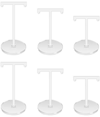 Yangfei 6 Stück Acryl Ohrringehalter, Schmuckständer Schmuckhalter Ohrringe Ständer Ohrringedisplay T-Stange für Mädchen Frauen (Transparent)