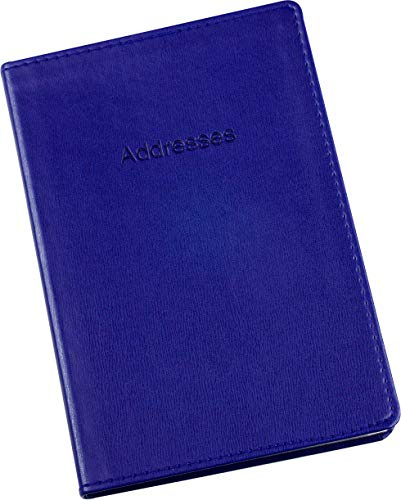 Esposti stor adressbok – mjukt läder känsla sydd fodral – blå – storlek 131 x 196 mm