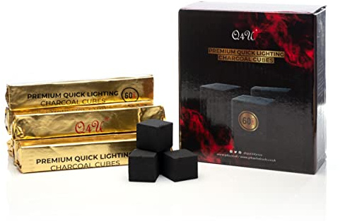 Q4U Quick light Charcoal Coal Premium Quick light Charcoal Coal (25mm Cubes) 60 Cubes