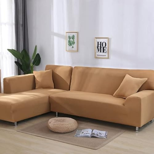 uyeoco Sofabezug L Form Ecksofa 3/2/4 Sitzer Elastischer Sofahusse Grau Stretch Couchhusse Sofaüberwurf Couchhusse Spannbezug Sofa-Abdeckung Hussen Für Couch (Color : G, Size : 125-165cm)
