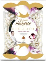CONFETTI MAXTRIS, STELLATO Mozzacake CHEF ROSANNA MARZIALE, BIANCO, busta 1Kg incartati singolarmente