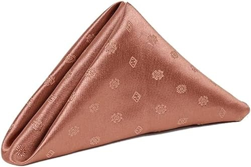 Dekorationsservietten, Stoffservietten, 6 Stück, weiche Abendessenservietten aus Polyester und Baumwolle, waschbare Tischservietten for Party, Zuhause (50 x 50 cm/6 Stück, Blume – Braun) ( Color : Flo