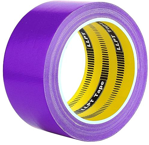 LLPT Cinta Americana Púrpura 50MM x 14M General Cinta de Tela | Adhesivo Fuerte para Cajas Envíos Manualidades de Bricolaje Decoración Interior y Exterior