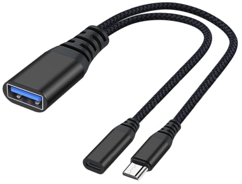 AreMe OTG Cable Adapter for Fire TV Stick 4K, Black | Powered Micro USB to USB OTG Cable for Android Phone Tablet and More Host Devices with Micro USB