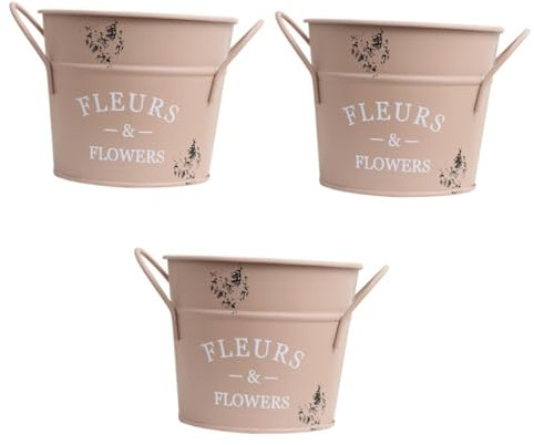 IMIKEYA 3stücke Vintage Flower Bucket Mit Henkel Dekorativer Blumentopf Für Garten Im Landhausstil