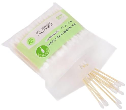 200 Bastoncini di Legno di bambù a Doppia Testa per la Pulizia dei Bastoncini di Cotone con Tampone per Trucco