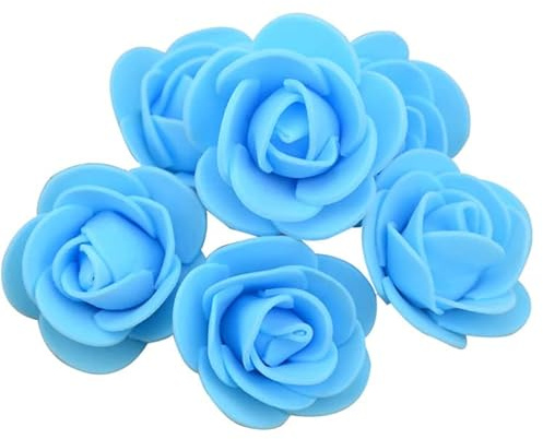 Wisafory Künstliche Rosenköpfe Mini Schaumrosen Künstliche Schaumstoff Rosen Köpfe Foamrosen Dekoblumen Rosenstrauß für Hochzeit Brautstrauß Party Home Deko DIY Valentine's Day Blau 500PCS