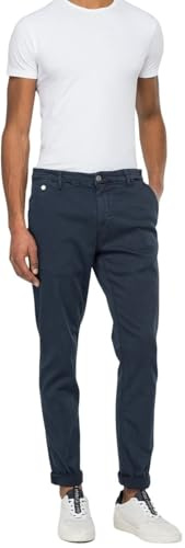 Replay Jeans Chino da Uomo Benni Hyperchino Colour X-Lite, 010 Blu., 34W x 34L