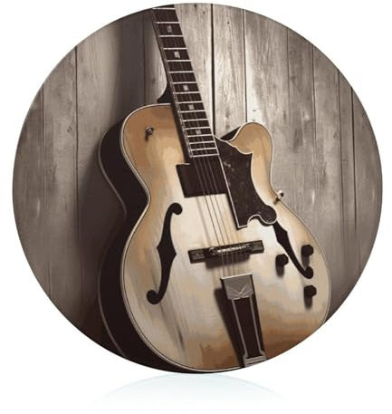 Schneideblock, Gitarrenbilder, Glasschneidebretter, runde Schneidematte, tragbare Schneidematten für Küchenzubehör, leicht zu reinigen