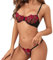 Satohom Sexy Women's Sheer Mesh Lingerie Sets 2 Pieces Sunflower Embroidery Half Cup Underwire Bra and String Set Naughty Adjustable Straps Floral Plus Size Underwear Teddy Sleepwear, S-XL Red