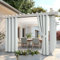 MIULEE Tende da Sole Esterne con Anelli, 2 Pezzi Impermeabili per Balcone, Gazebo, Veranda, Termiche, Bianco Grigiastro 132x245cm