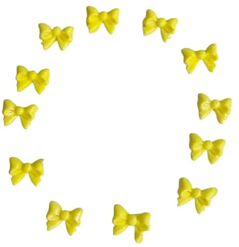 24 Beautiful Edible Sugar Bows. Handmade Birthday, Wedding. Anniversary, Bridal, Baby Shower, Mother's Day, Valentine, Christmas Cake/Cupcake Toppers/Decorations (Lemon/Bright Yellow)