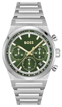 BOSS Chronograph Quarz Uhr für Herren Kollektion Candor Chrono - Erhältlich mit Edelstahl-, Leder- oder Silikonarmband