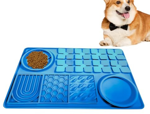 Whnbuij Slickmatta skål, långsam matare äta mat dynor matta | Husdjur bad Grooming träning lugnande matta för små, medium, stort katt husdjur