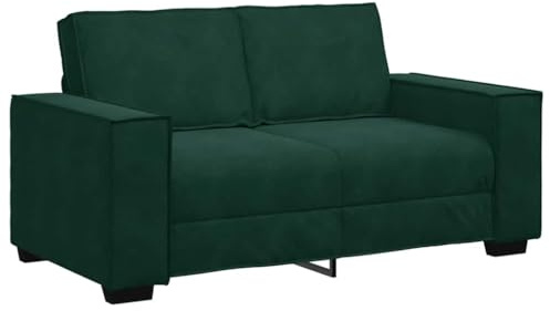 vidaXL 2-Sitzer-Sofa Dunkelgrün 120 cm Samt, Sofa, Zweisitzer, Samt-Sofa, Couch, 160 cm x 78 cm x 84 cm