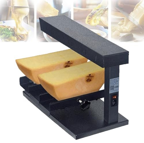 Electric Raclette Cheese Grill Melter, 750W Commercial Cheese Machine with Double Heating Area, Rapid Heating, Angle Adjustable, Half Cheese Wheel Maker for Restaurants and Cafes