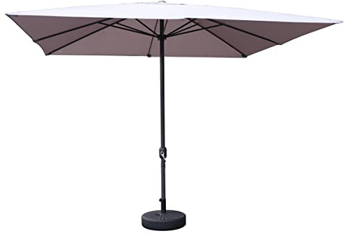 MA MAISON Ombrellone da Giardino Quadrato 3x3 Metri - in Alluminio, Regolabile, da Esterno, Impermeabile, con Manovella, Tubo Ø 40 mm- Resistente ai Raggi UV (Grigio- 3x3 Mt)