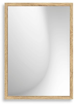 Infantasie Claudia Ganzkörperspiegel mit Rahmen 55x120 cm, Eiche Natur | Echtglas, MDF-Profilleiste 30 mm foliert, HDF-Rückwand, Aufhängung horizontal/vertikal, handgefertigt, für Flur & Garderobe