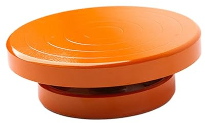 Drehbare Töpferscheibe,Drehscheibe Glasuren Dekora Banding-Rad for Keramik, drehbar, manuell, robust, Kuchen-Drehteller for Modell, Keramik, Kunst, DIY, Kunsthandwerk, Projekte, Basteln von Ton(Orange
