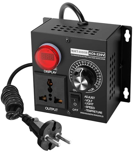 Régulateur De Tension, AC 220V 4000W Variateur De Vitesse Pour Moteur, Régulateur De Vitesse, Contrôleur De Vitesse Du Moteur, Régulateur De Puissance SCR Dimmer Pour Le Contrôle De La Température