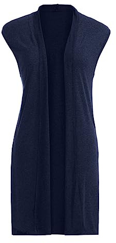 LZPCarra Weste Damen Elegant Strickweste Damen Lang Strickmantel Lang Ärmellos Mantel Einfarbig Strickcardigan Casual Übergangsjacke Locker Longweste Bequeme Damenweste Damenjacken Weich Feinstrick