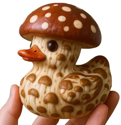 TIM CHESS Mushroom Duck - Vegetable Duck Figurine, Funny Vegetable Ducks Statue Resin Veggie Ducks Gifts for Dashboard Home Office Desktop Car Accessories